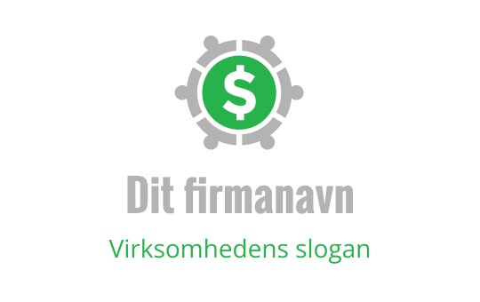 Moderne logo design med et grønt dollartegn i en sirkulær tannhjulform