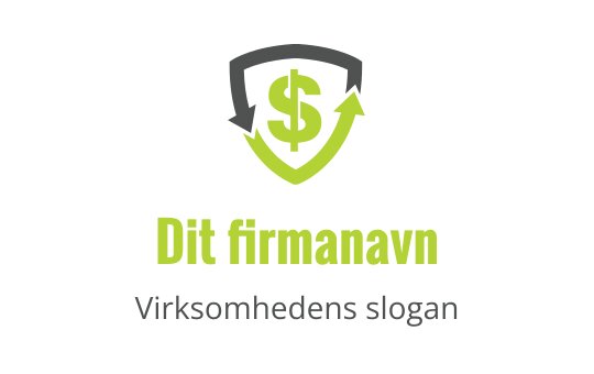 Moderne skjoldlogo med dollar tegn og oppadgående piler