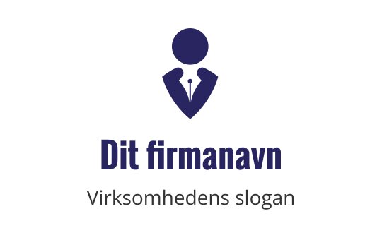 Profesjonell logo design med silhuett av dress og slips i blått