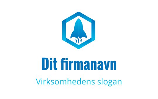 Moderne blå rakettlogo design innenfor en sekskantet form