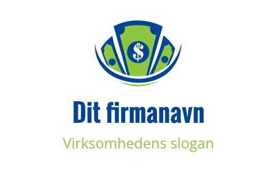 Moderne logo design med et dollartegn og stiliserte hender i grønt og blått