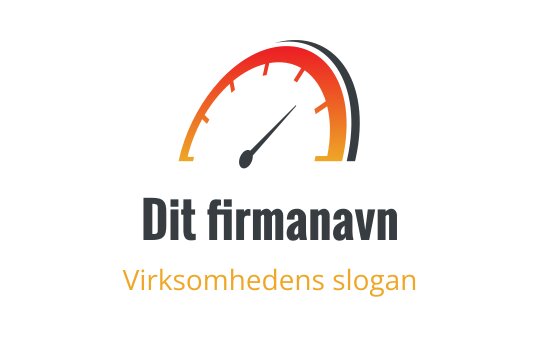 Dynamisk hastighetsmåler logo design i rød, oransje og svart