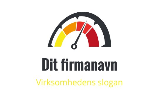 Fargerik hastighetsmåler logo design med fet svart skrift