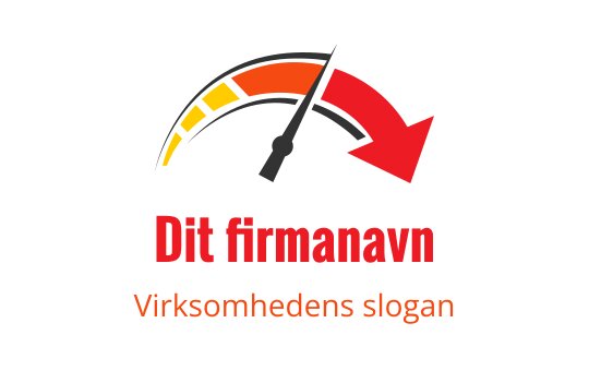 Dynamisk hastighetsmåler logo design med røde og oransje aksenter