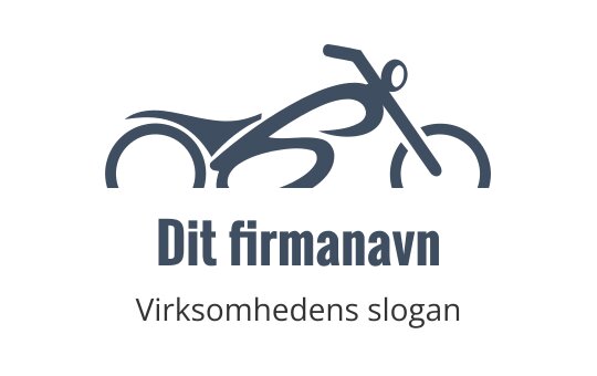 Stilisert motorsykkel logo design i mørkeblått med elegante linjer