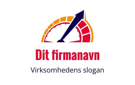 Fargerik logo design av en hastighetsmåler med en dristig pil