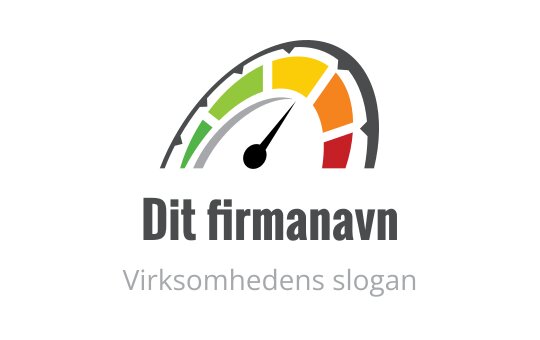 Moderne logo design med en fargerik bue i grønn, gul og rød
