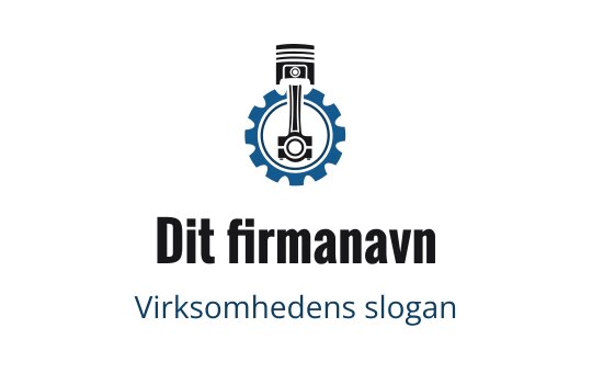 Moderne logo design med en stempel inne i et blått tannhjul
