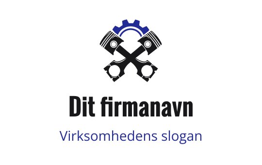 Kryssede stempler og gir logo design i svart og blått