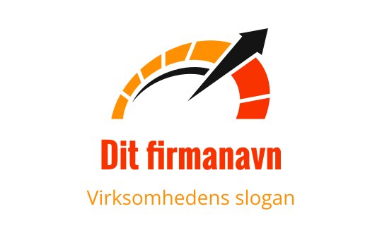 Dynamisk hastighetsmåler logo design med oransje og røde aksenter