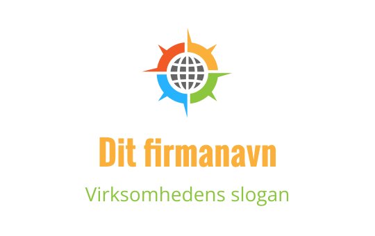 Fargerik kompasslogo med en globus i sentrum
