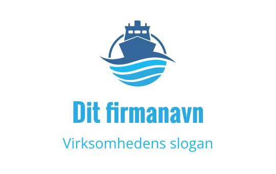 Moderne blå skipslogo med bølger som flyter under