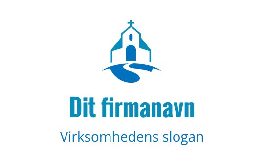 Moderne kirke logo design med en svingete sti og krosselement