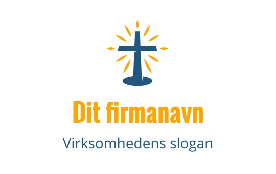 Moderne korslogo med lysstråler i blått og oransje