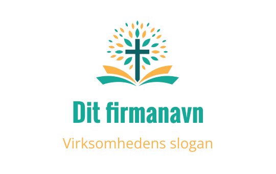 Fargerik trelogo med elementer av kors og åpen bok
