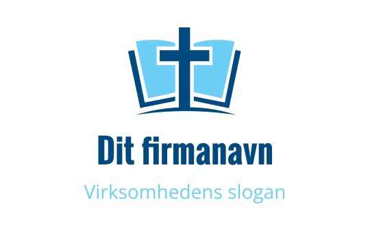 Moderne logo design med et kors over en åpen bok i blått
