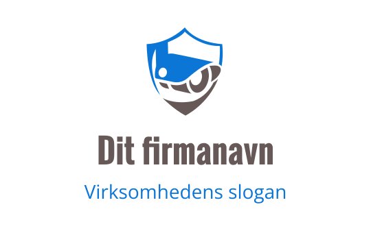Skjoldlogo med et stilisert øye i blått og brunt