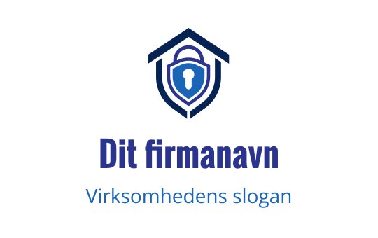 Moderne skjoldlogo med lås og huskontur