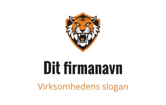 Gull- og svart tigerlogo med hvite detaljer, som representerer tigerindustrien.
