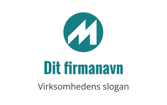 Moderne teal logo med en stilisert bokstav M i svart