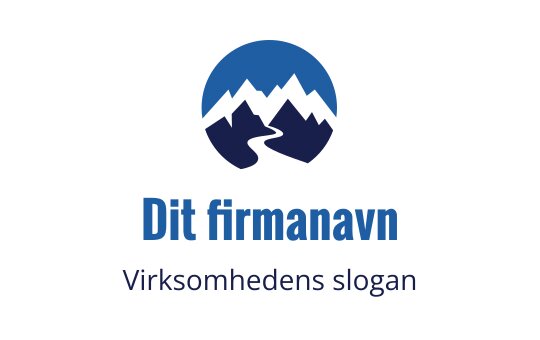 Fjell logo design med blå sirkulær bakgrunn og rennende elv