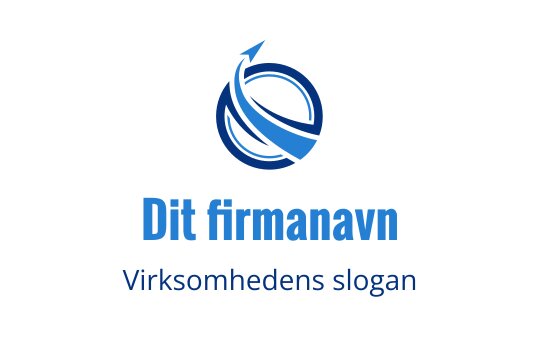 Moderne blå logo med en sirkulær virvel og oppoverpilt