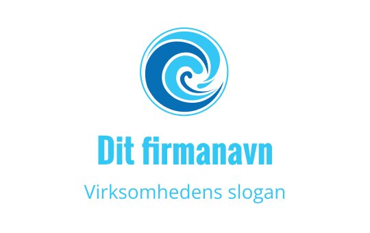Moderne blå bølge logo design med sirkulære virvler
