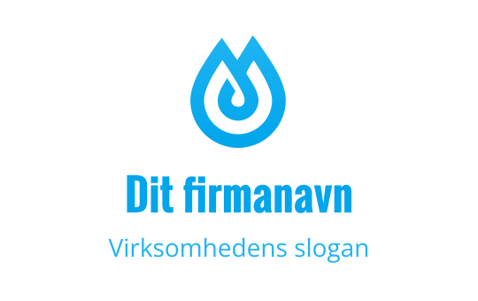 Moderne blå dråpe logo design med et sirkulært virvlelement