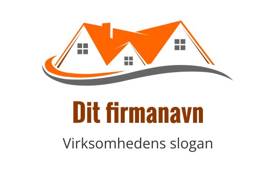 Moderne logo design med to oransje tak og en buet linje