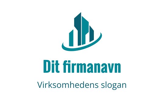Moderne logo design med stiliserte skyskrapere og et buet bunn-element