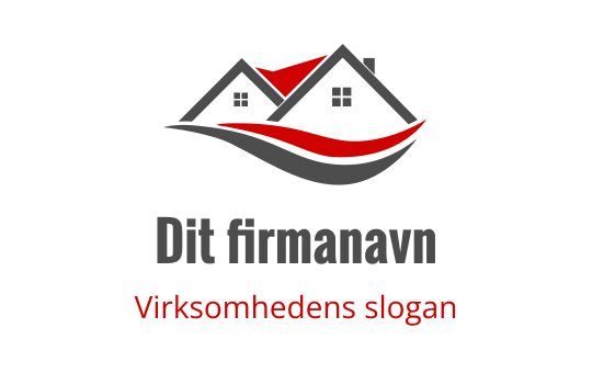 Moderne logo design med to hus med rødt tak og flytende linjer