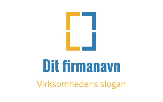 Moderne logo design med blå og gule rektangulære elementer
