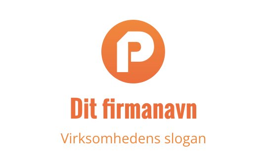 Fet sirkulær logo med en stilisert bokstav P i oransje