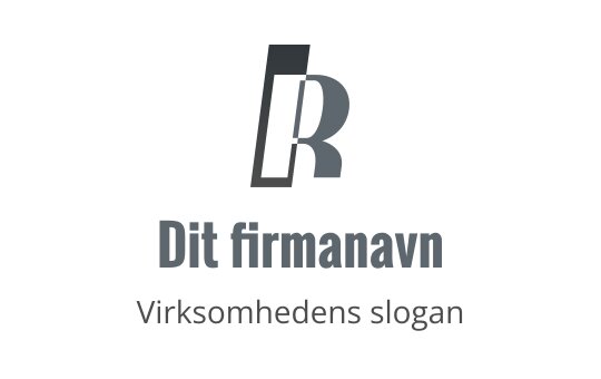 Moderne logo design med en stilisert bokstav "R" i gråtoner