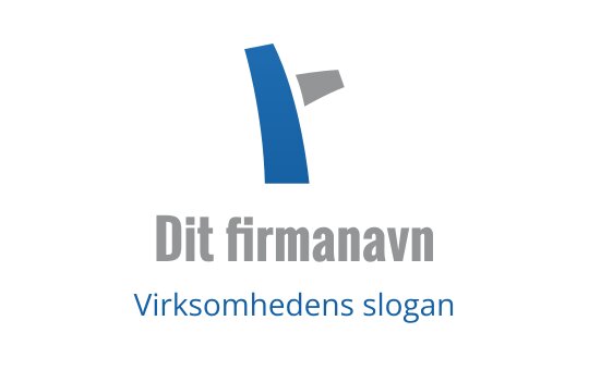 Moderne blå og grå logo med en stilisert bokstav R