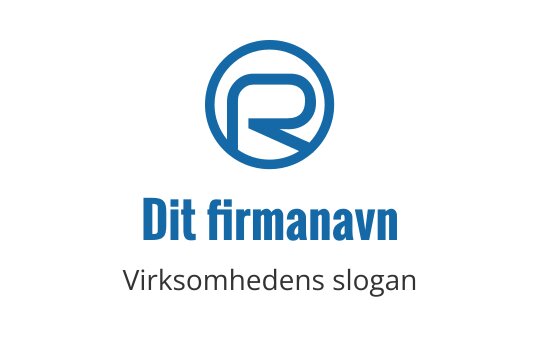 Moderne blå logo med en stilisert bokstav R i en sirkel