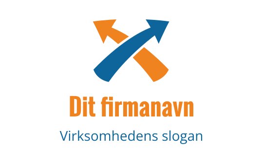 Dynamisk logo design med skjærende piler i blått og oransje