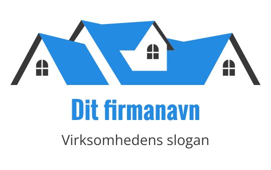 Moderne blå og grå logo med stiliserte tak