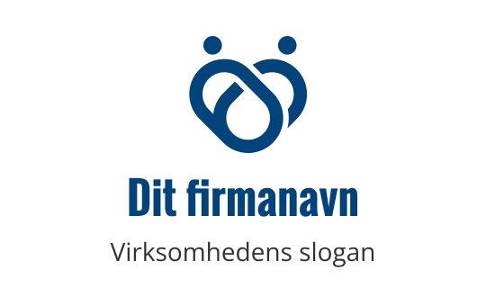 Moderne blå logo med sammenflettede figurer og avrundede former