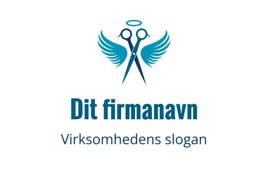 Elegant logo design med saks og vinger i blåtoner
