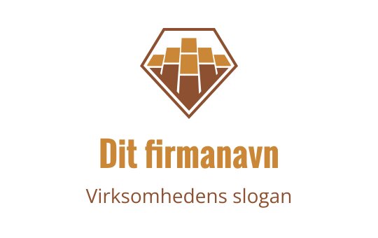 Geometrisk diamantlogo med stablede blokker i varme toner