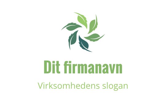 Moderne logo design med en sirkulær oppstilling av grønne blader