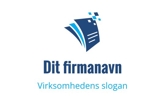 Moderne blå logo design med stiliserte papir- og digitale elementer