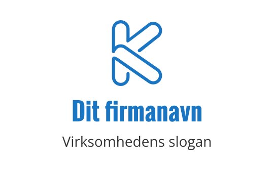 Moderne blå logo med en stilisert bokstav K
