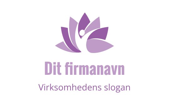 Elegant logo design med en lilla lotusblomst og en menneskefigur i sentrum