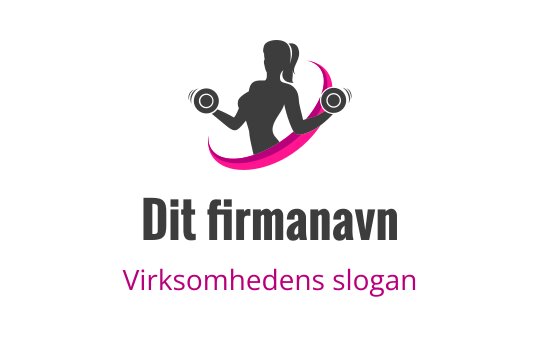 Dynamisk logo design med silhuett av en kvinne som løfter vekter