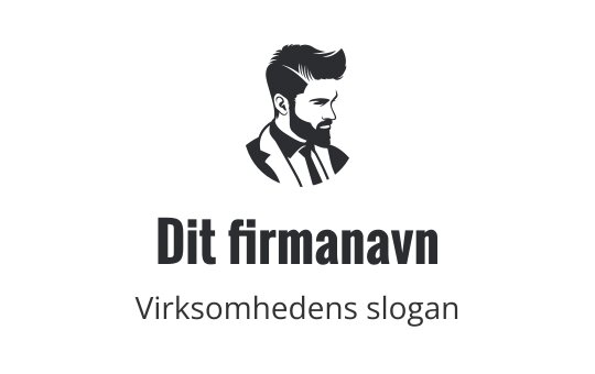 Stilig logo med silhuett av en mann i dress