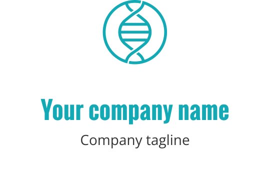 Moderne logo design med en stilisert DNA-spiral i turkis