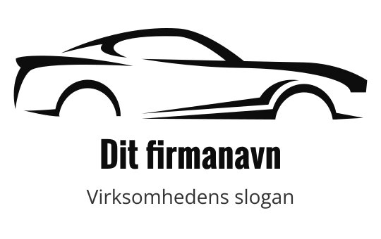 Strømlinjeformet bilsilhuett logo design med fet typografi under