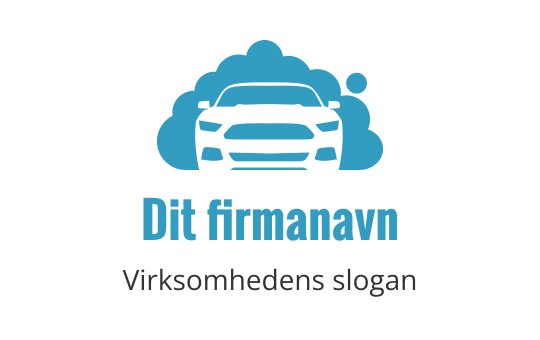 Moderne blå billogo design med stiliserte skyelementer